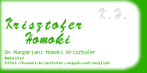 krisztofer homoki business card